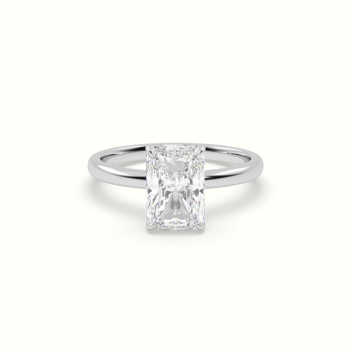 The Tulip Radiant Cut 4 Prong Solitaire Diamond Engagement Ring