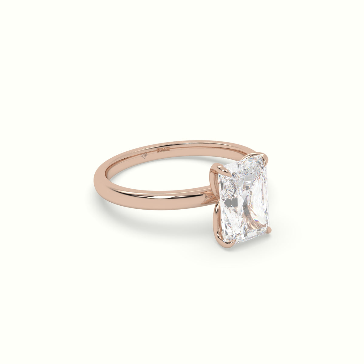 The Tulip Radiant Cut 4 Prong Solitaire Diamond Engagement Ring
