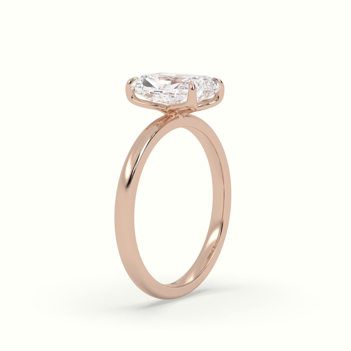 The Tulip Radiant Cut 4 Prong Solitaire Diamond Engagement Ring