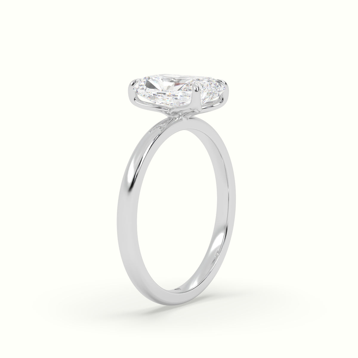 The Tulip Radiant Cut 4 Prong Solitaire Diamond Engagement Ring
