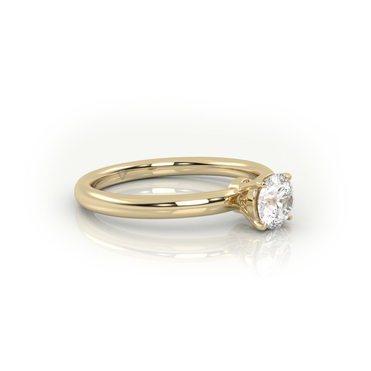 Exquisite Solitaire Diamond Engagement Ring — Yellow Gold