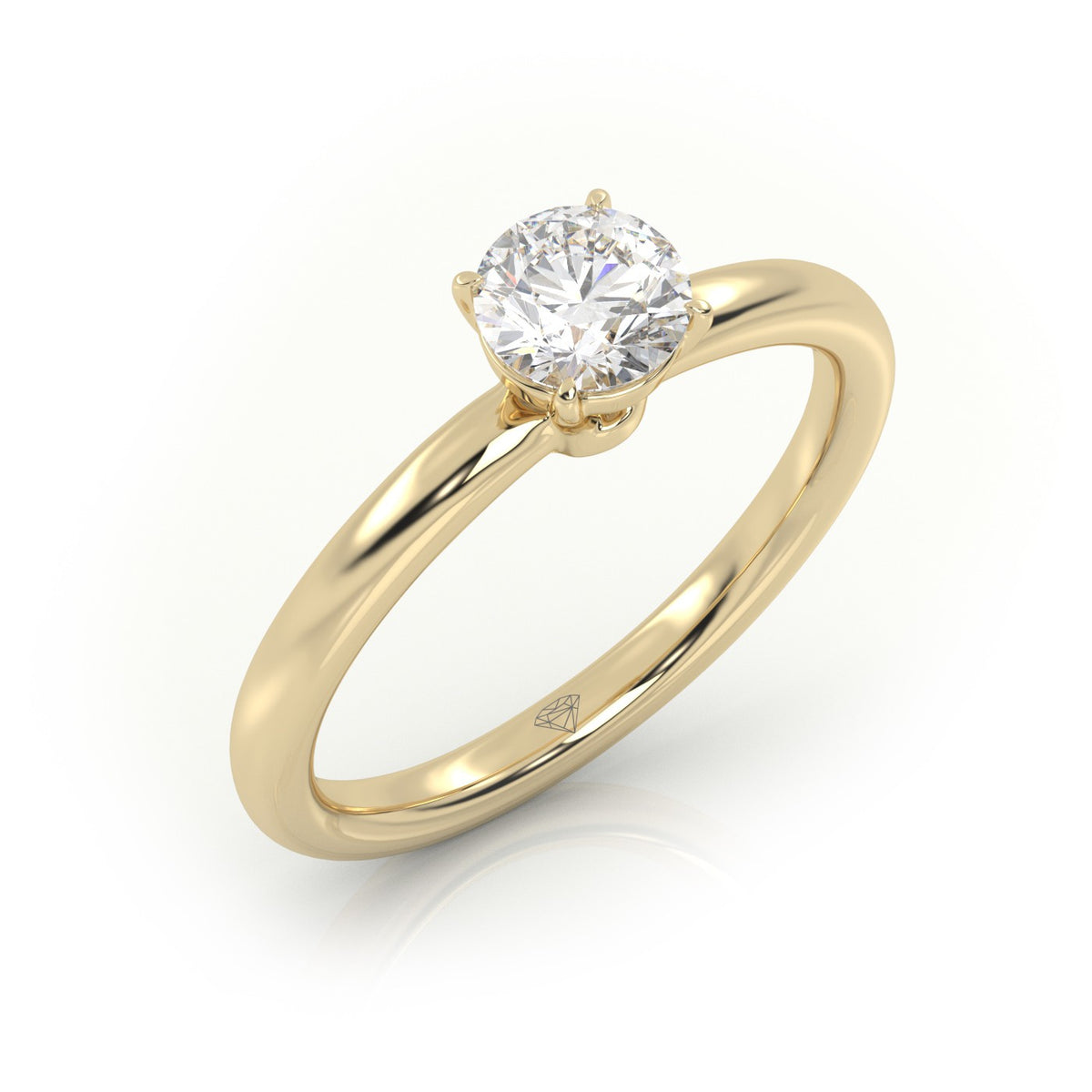 Exquisite Solitaire Diamond Engagement Ring — Yellow Gold