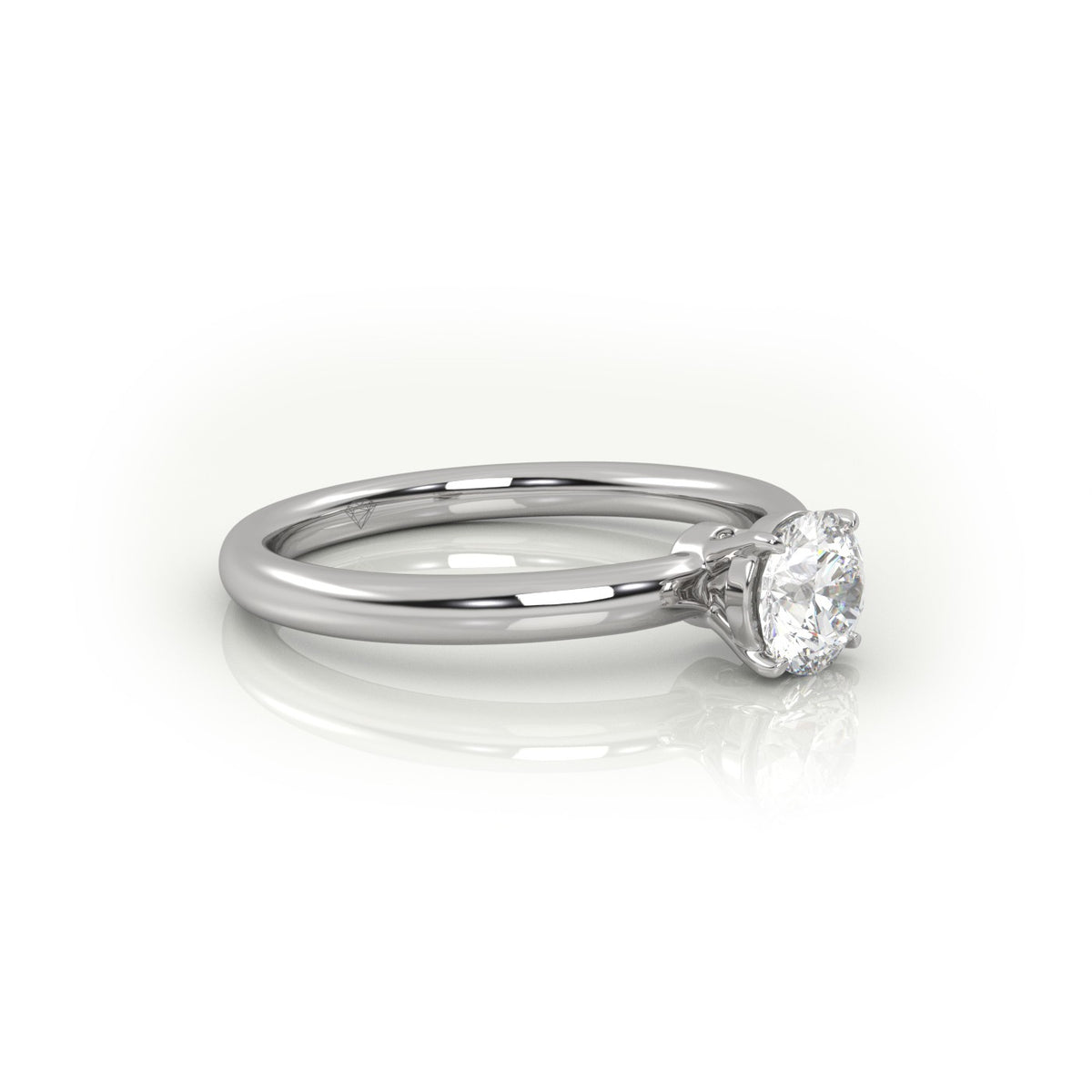 Exquisite Solitaire Diamond Engagement Ring — White Gold
