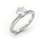 Round Cut 6 Prongs Solitaire Engagement Ring — White Gold