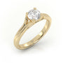Round Cut 4 Prongs Double Shank Solitaire Engagement Ring — Yellow Gold