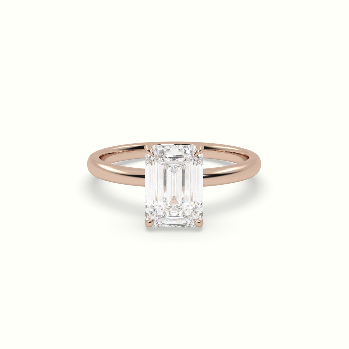 The Tulip Emerald Cut 4 Prong Solitaire Diamond Engagement Ring
