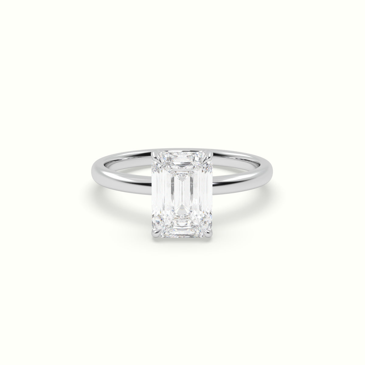 The Tulip Emerald Cut 4 Prong Solitaire Diamond Engagement Ring