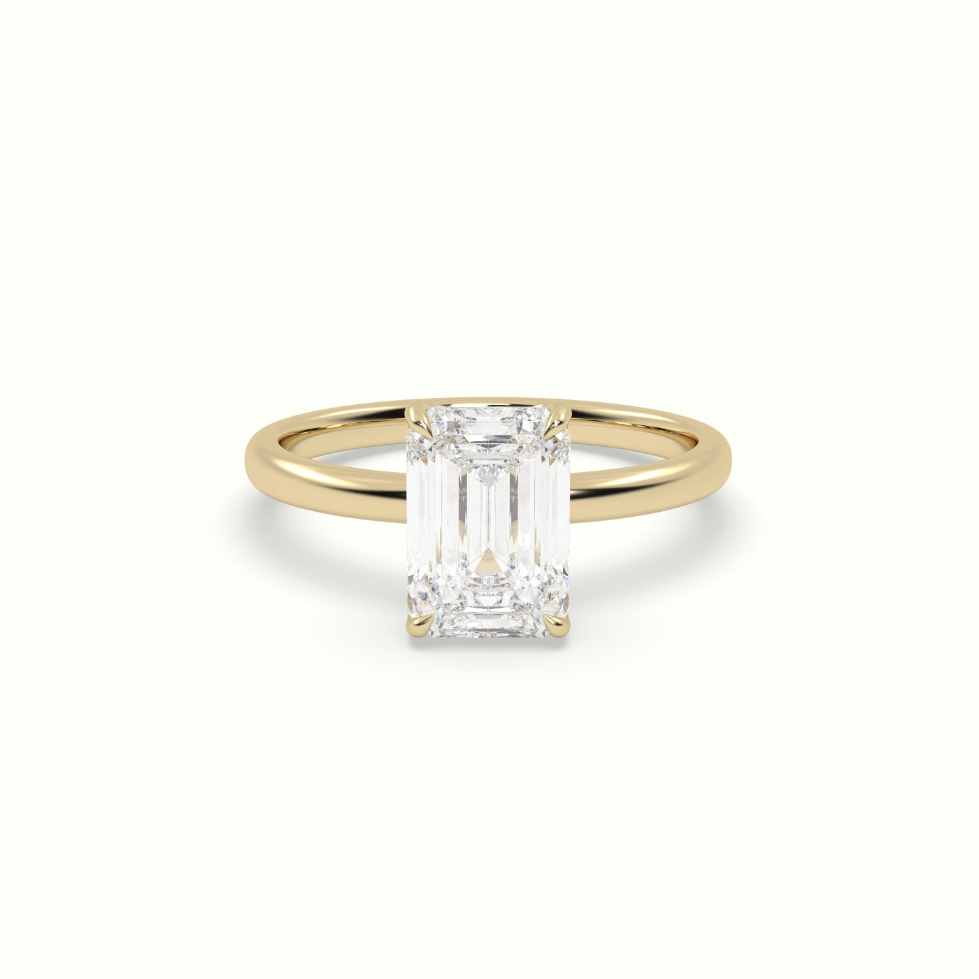The Tulip Emerald Cut 4 Prong Solitaire Diamond Engagement Ring