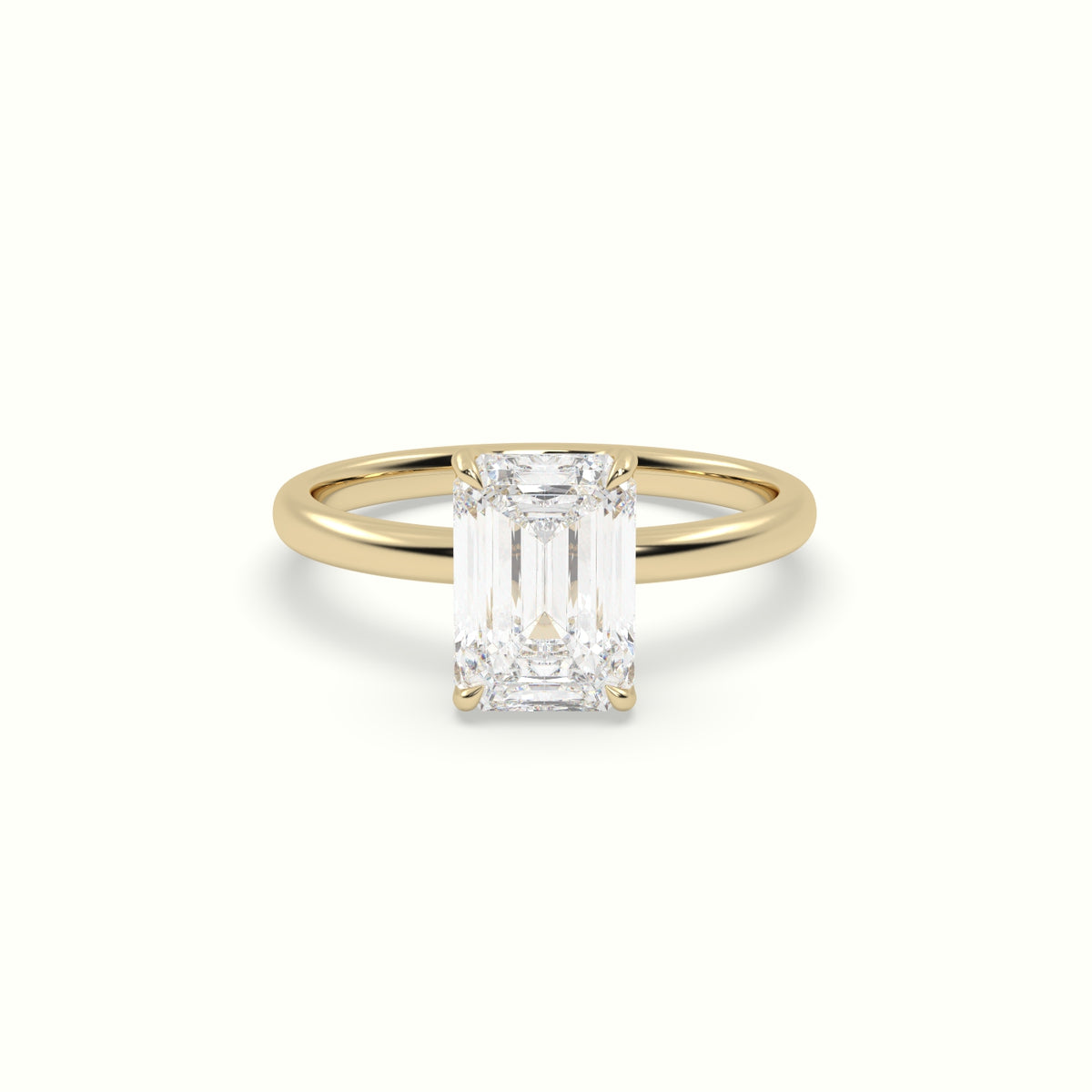 The Tulip Emerald Cut 4 Prong Solitaire Diamond Engagement Ring