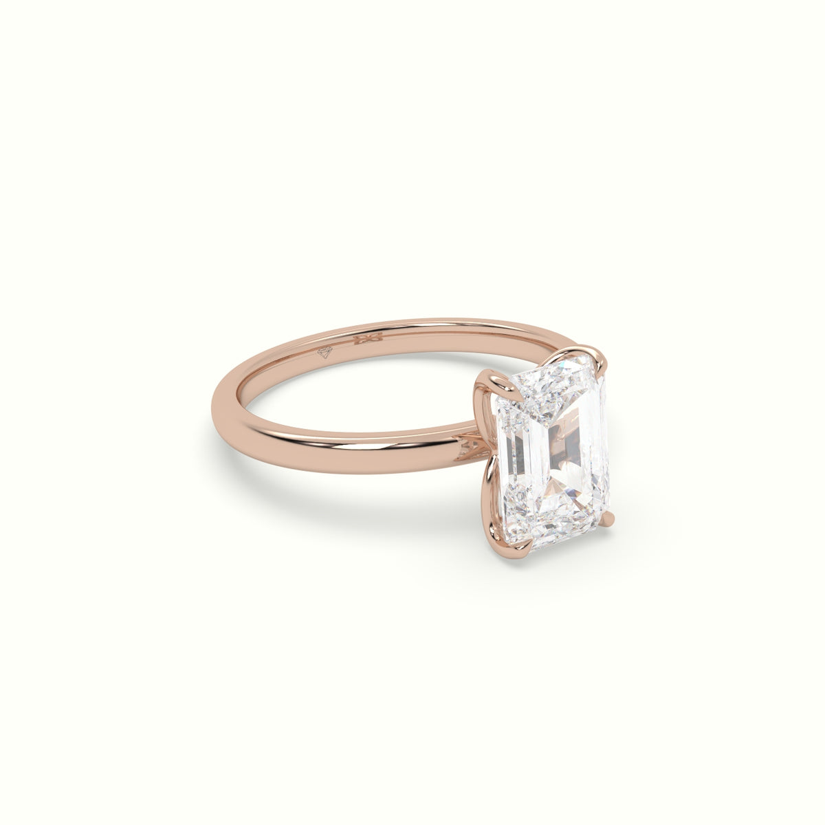 The Tulip Emerald Cut 4 Prong Solitaire Diamond Engagement Ring