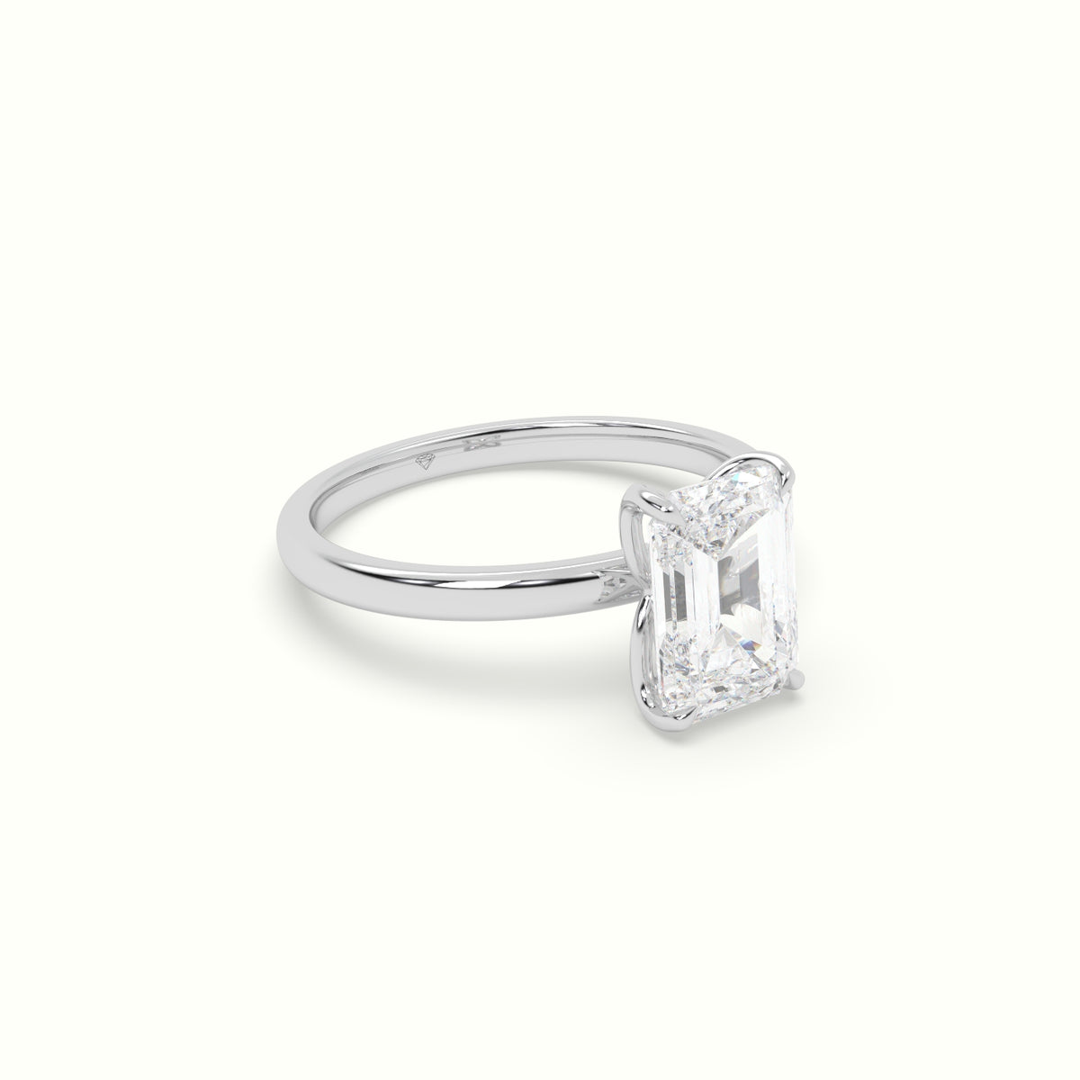 The Tulip Emerald Cut 4 Prong Solitaire Diamond Engagement Ring