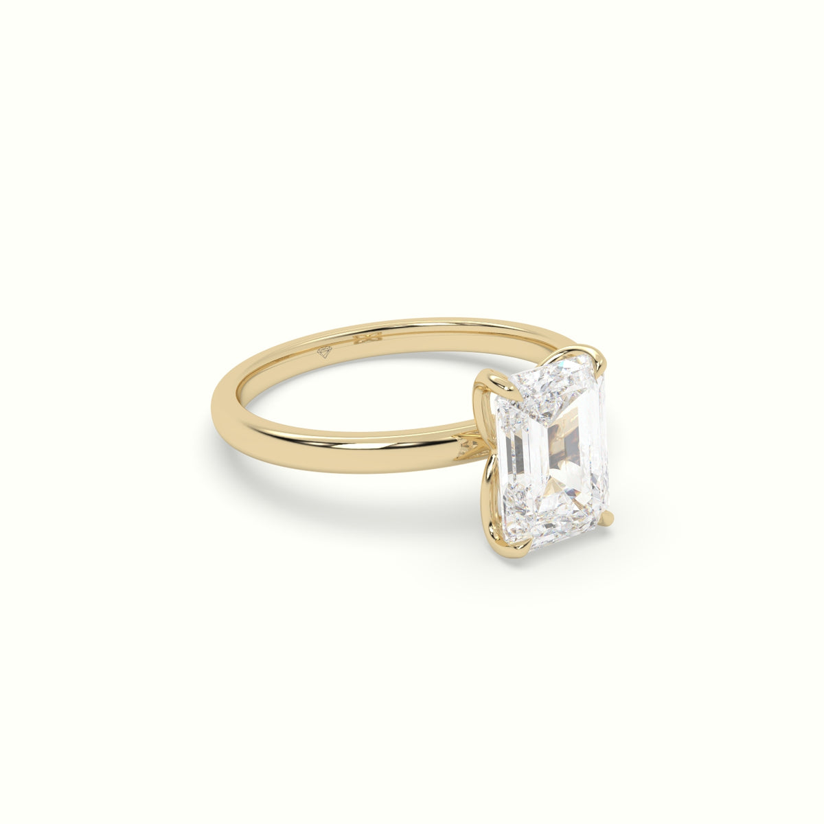 The Tulip Emerald Cut 4 Prong Solitaire Diamond Engagement Ring