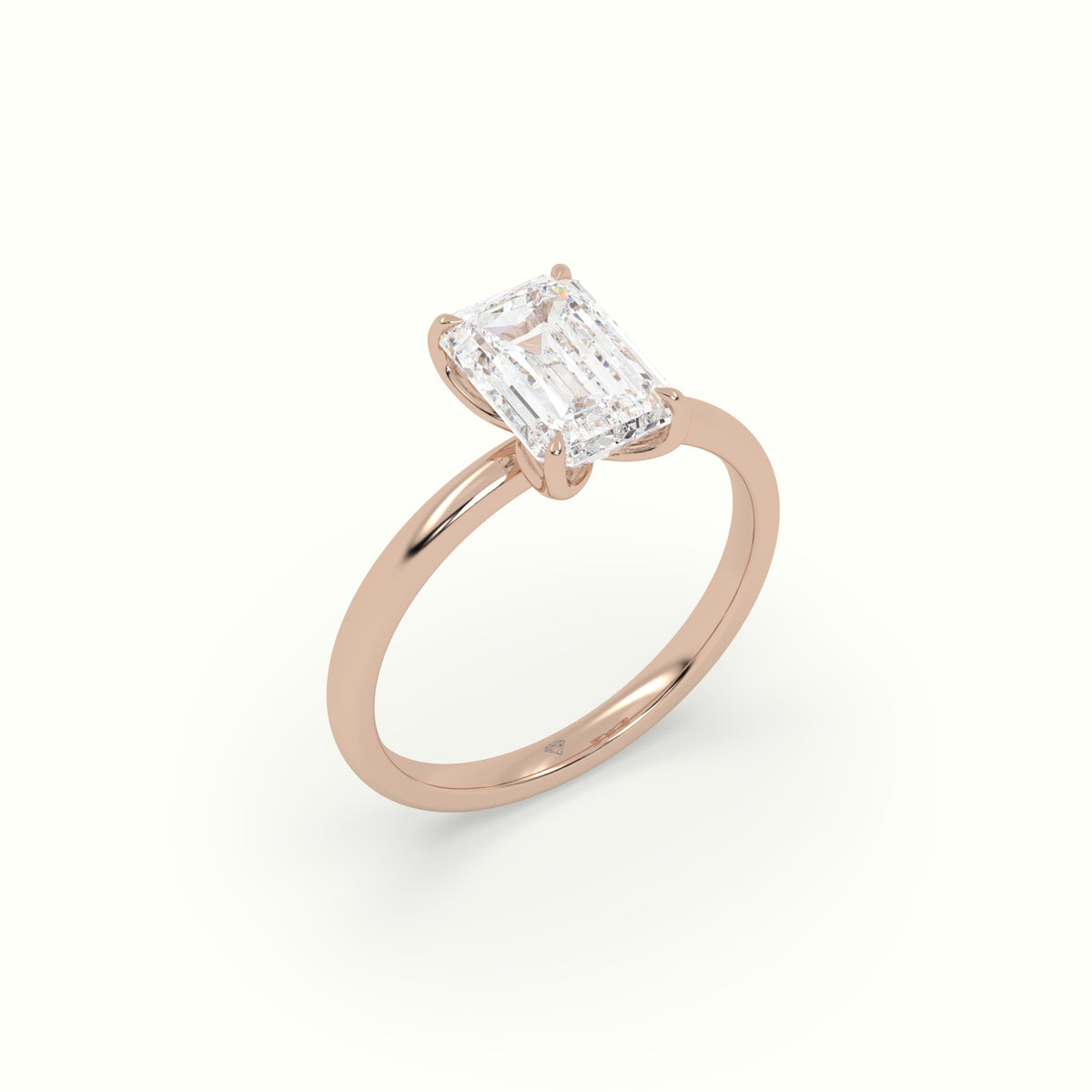 The Tulip Emerald Cut 4 Prong Solitaire Diamond Engagement Ring