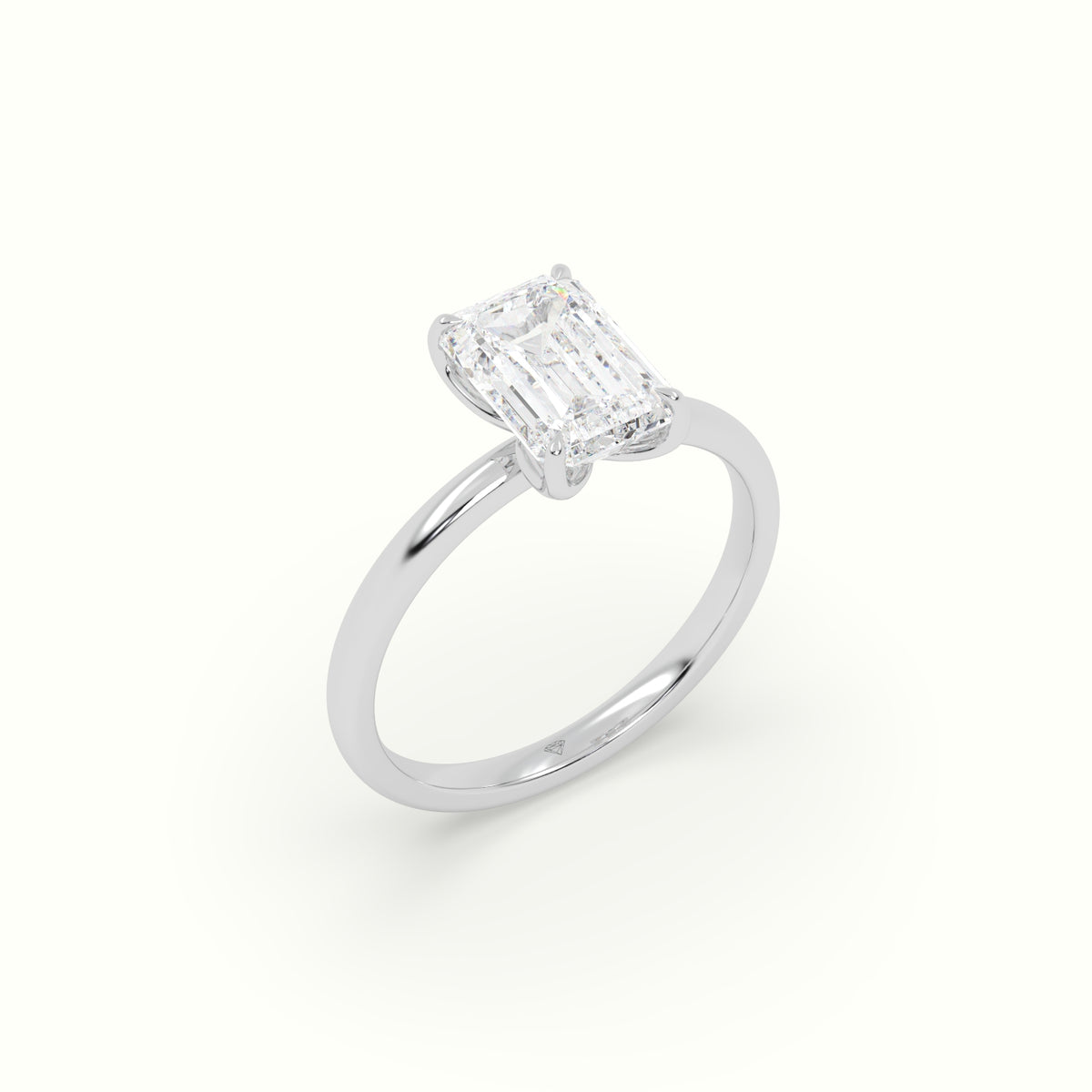 The Tulip Emerald Cut 4 Prong Solitaire Diamond Engagement Ring