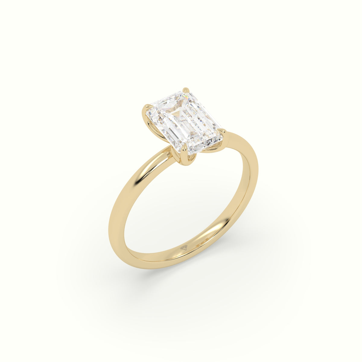 The Tulip Emerald Cut 4 Prong Solitaire Diamond Engagement Ring