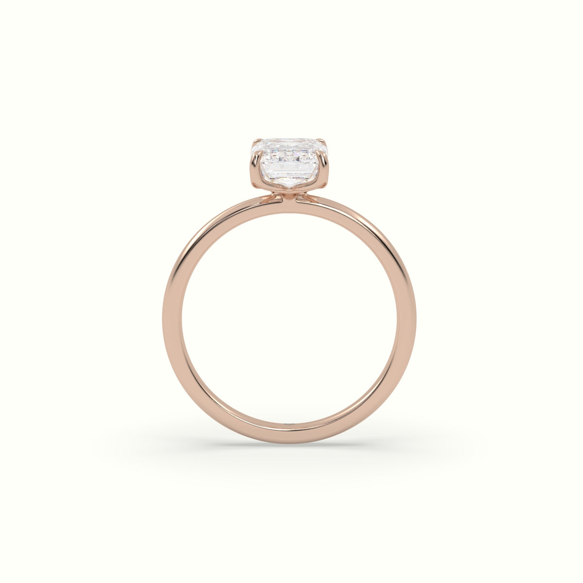 The Tulip Emerald Cut 4 Prong Solitaire Diamond Engagement Ring