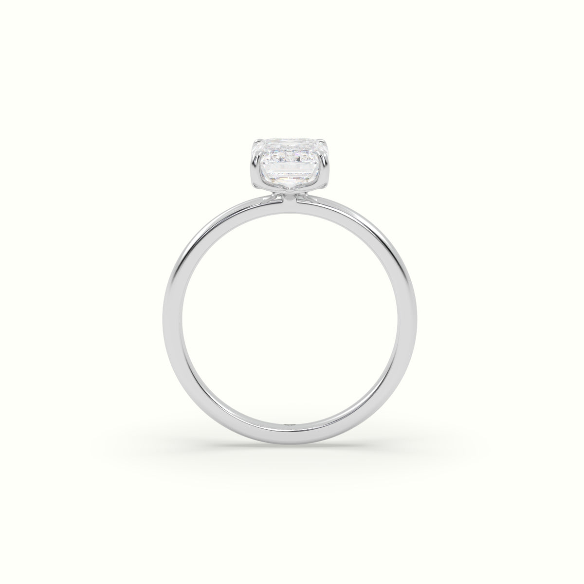 The Tulip Emerald Cut 4 Prong Solitaire Diamond Engagement Ring