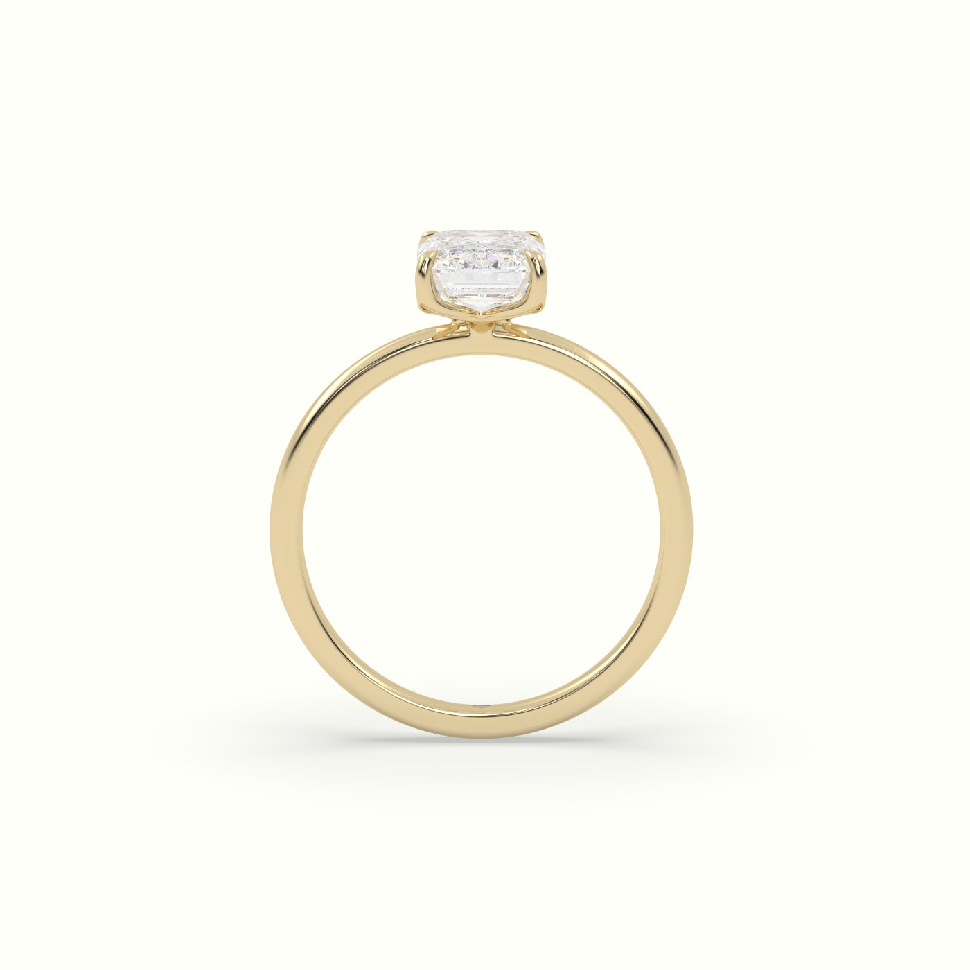 The Tulip Emerald Cut 4 Prong Solitaire Diamond Engagement Ring