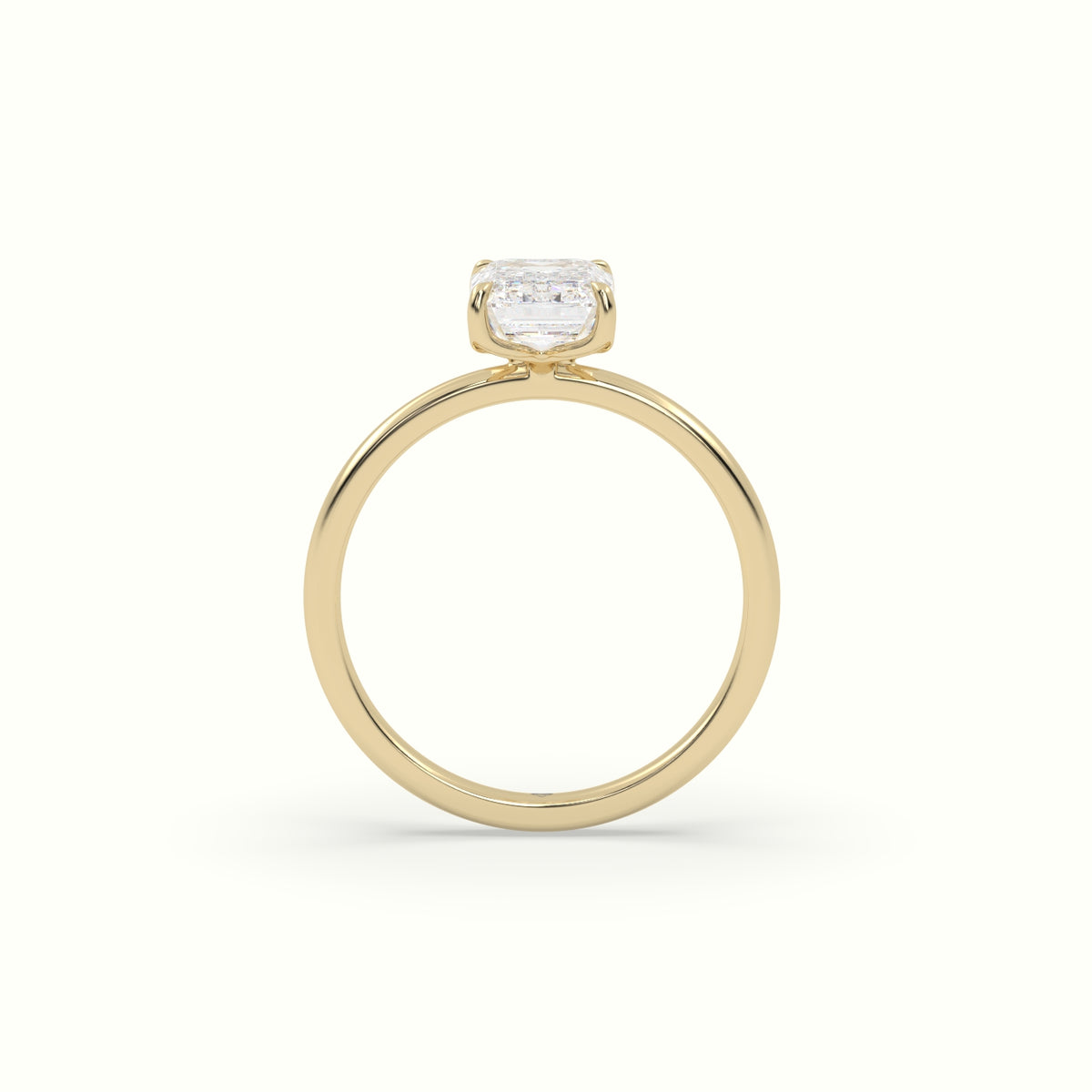 The Tulip Emerald Cut 4 Prong Solitaire Diamond Engagement Ring