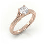 Round Cut 4 Prongs Double Shank Solitaire Engagement Ring — Rose Gold