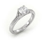 Round Cut 4 Prongs Double Shank Solitaire Engagement Ring — White Gold