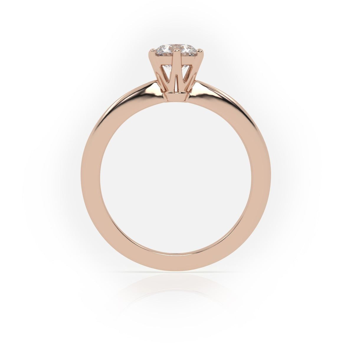 Round Cut 6 Prongs Solitaire Engagement Ring — Rose Gold