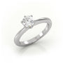 Round Cut 6 Prongs Solitaire Engagement Ring — White Gold