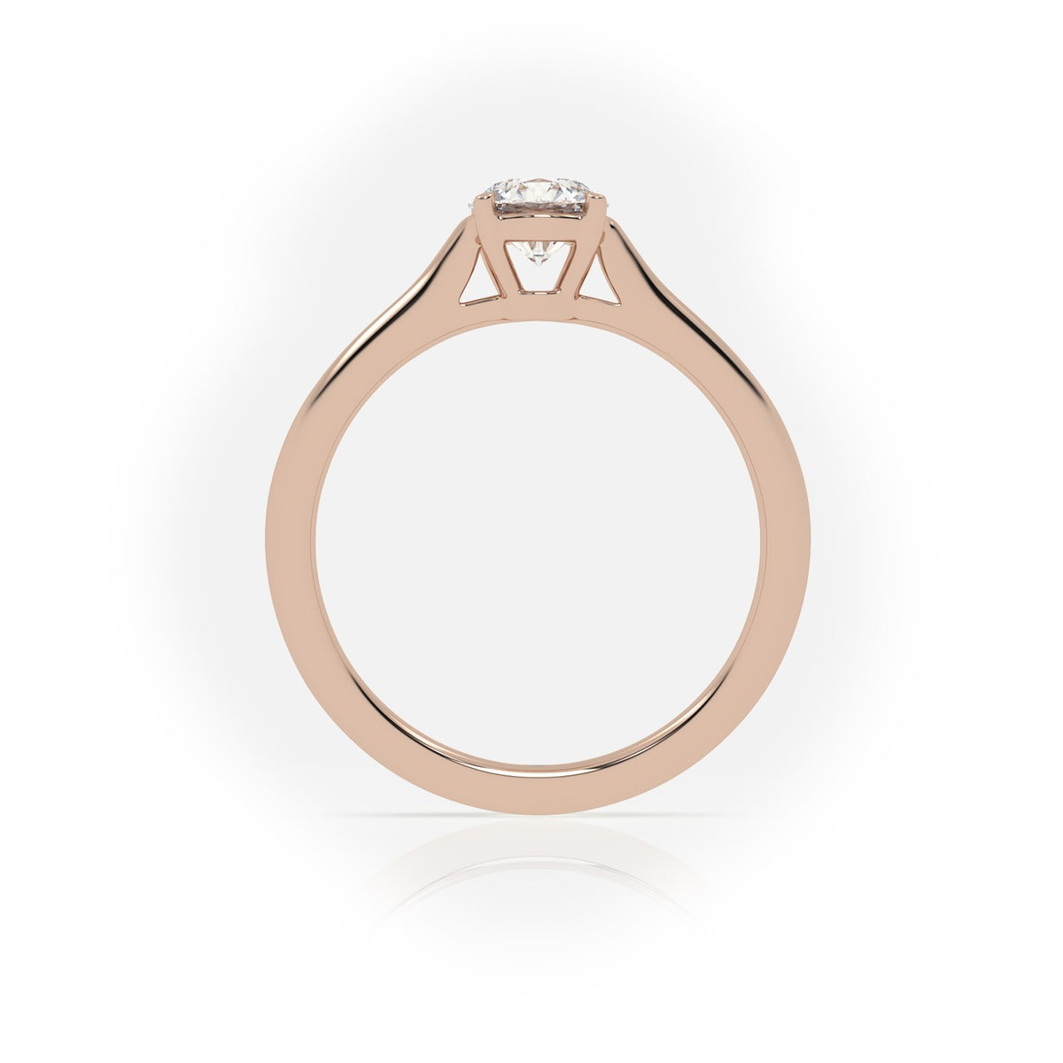 Round Cut Solitaire Diamond Engagement Ring — Rose Gold