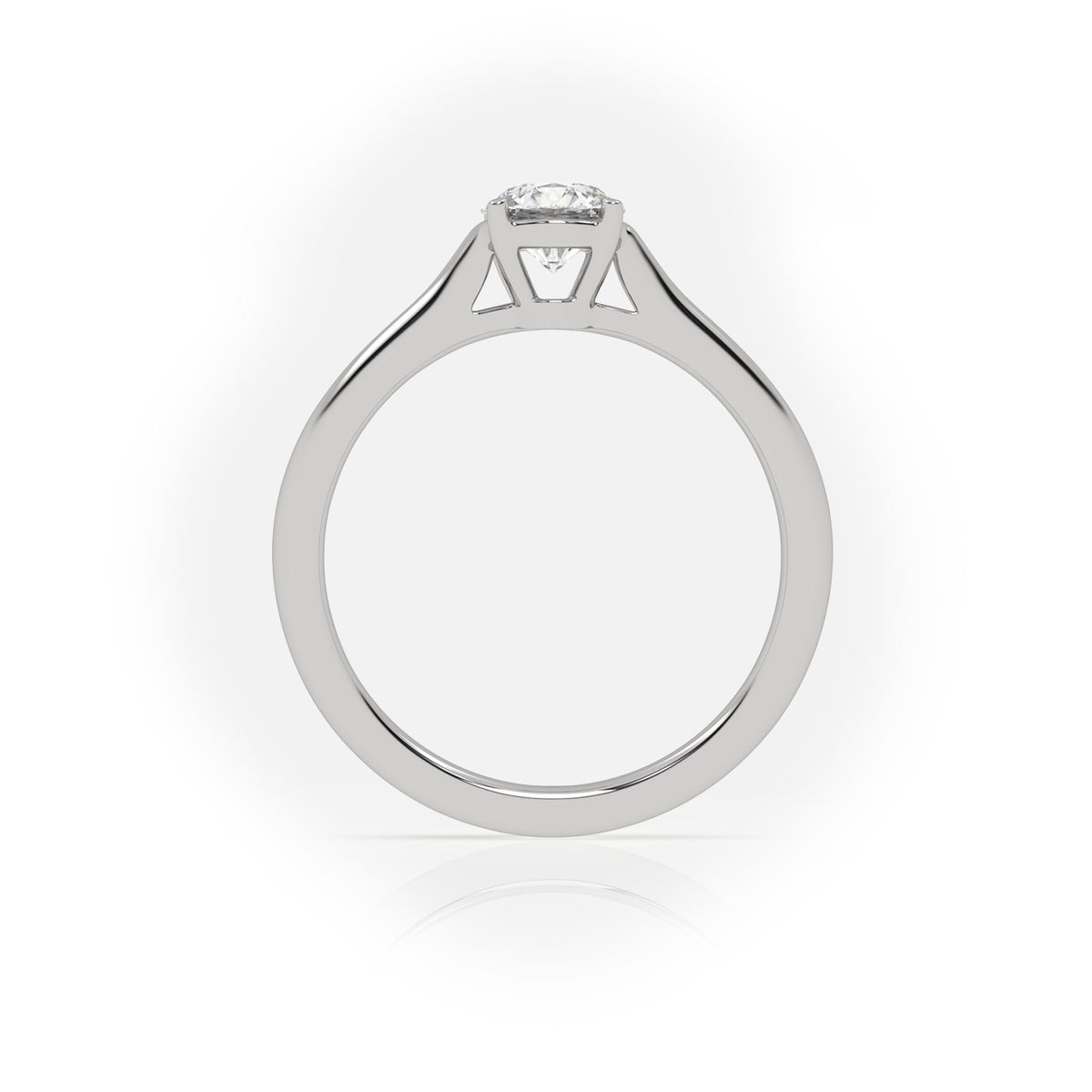 Round Cut Solitaire Diamond Engagement Ring — White Gold