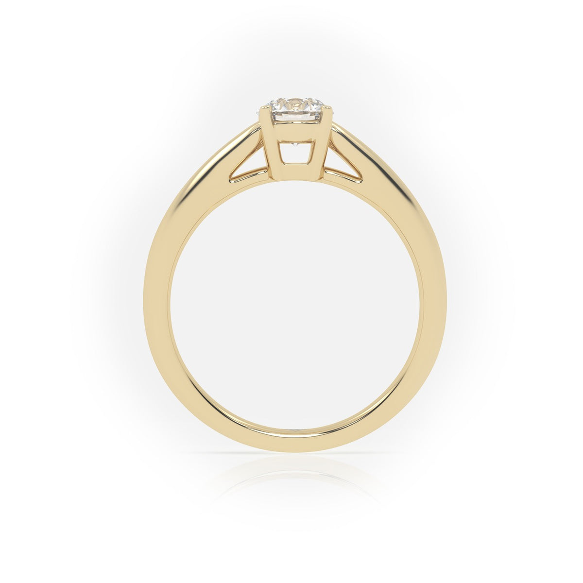 Round Cut Diamond Solitaire Ring — Yellow Gold