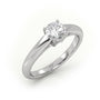 Round Cut Diamond Solitaire Ring — White Gold