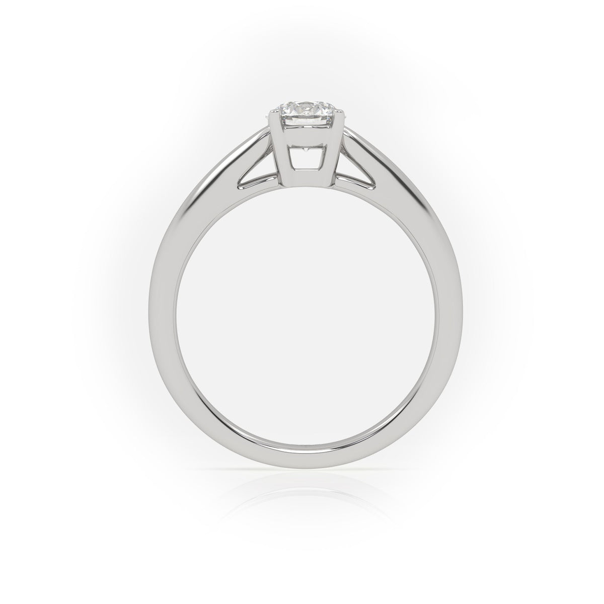 Round Cut Diamond Solitaire Ring — White Gold