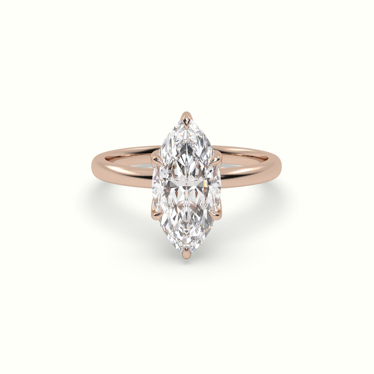 The Tulip Marquise Cut 6 Prong Hidden Halo Diamond Engagement Ring