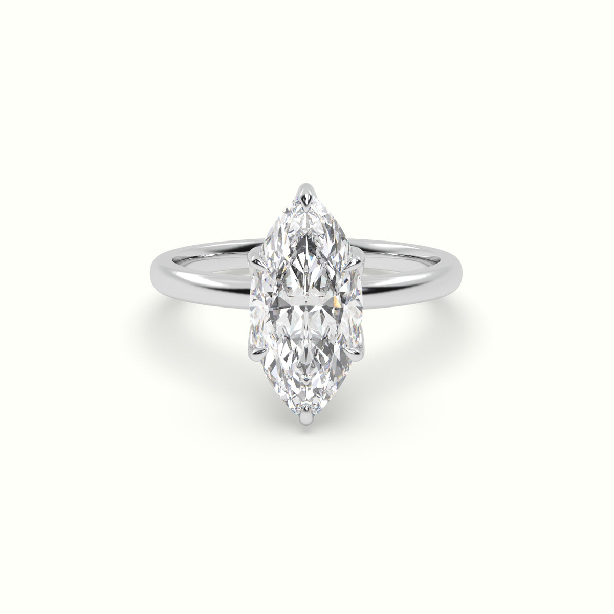 The Tulip Marquise Cut 6 Prong Hidden Halo Diamond Engagement Ring