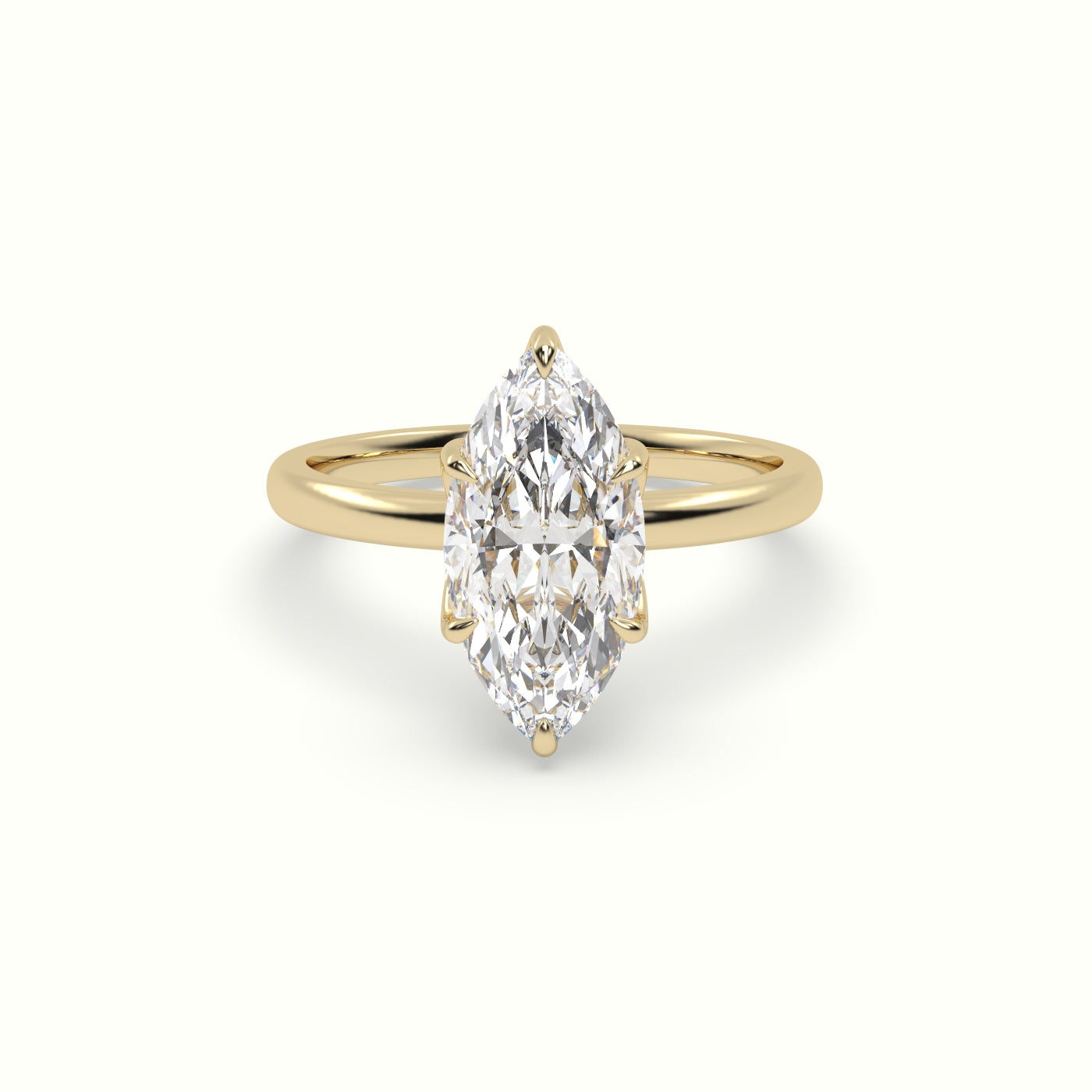 The Tulip Marquise Cut 6 Prong Hidden Halo Diamond Engagement Ring
