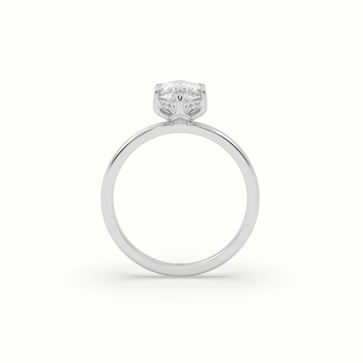 The Tulip Marquise Cut 6 Prong Hidden Halo Diamond Engagement Ring