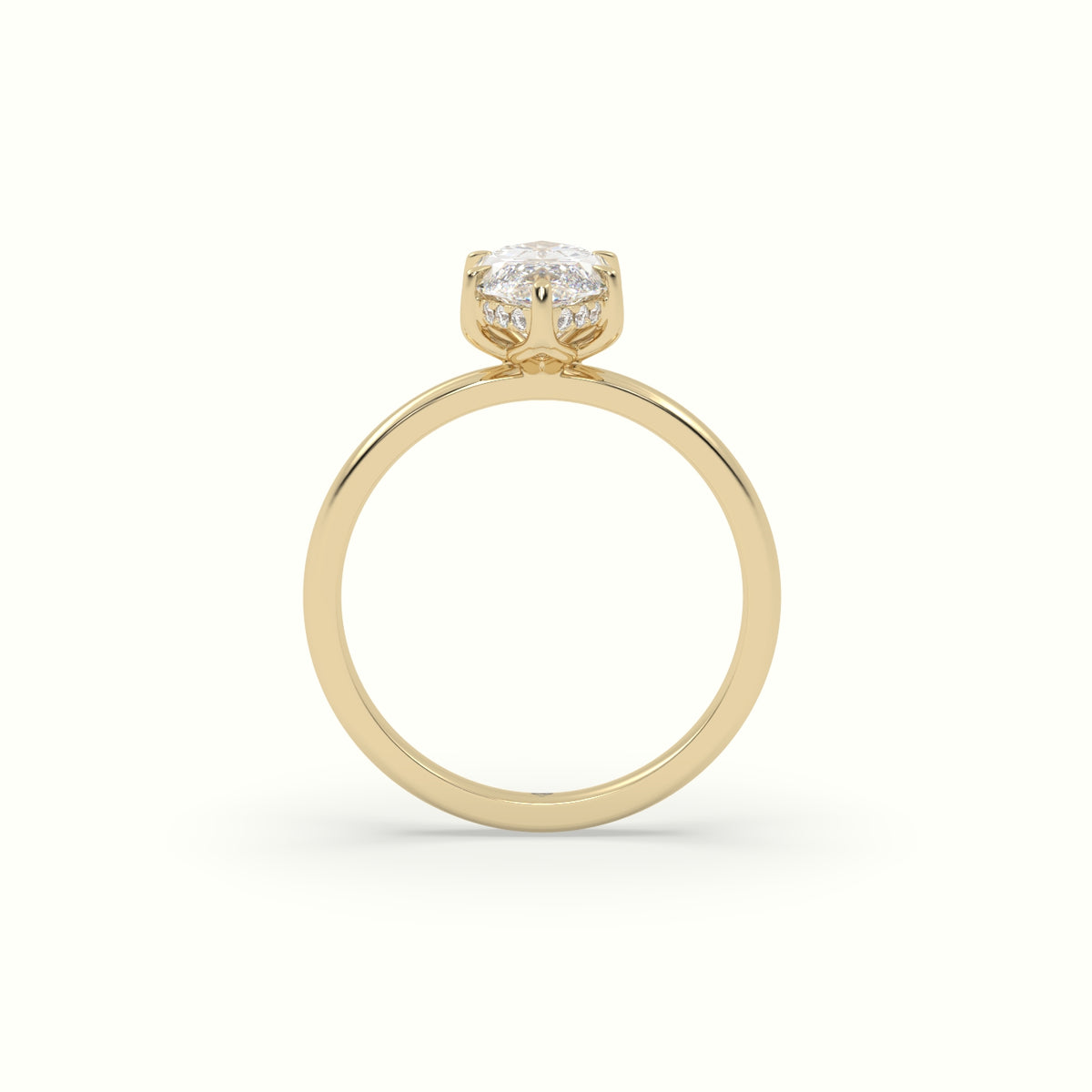 The Tulip Marquise Cut 6 Prong Hidden Halo Diamond Engagement Ring