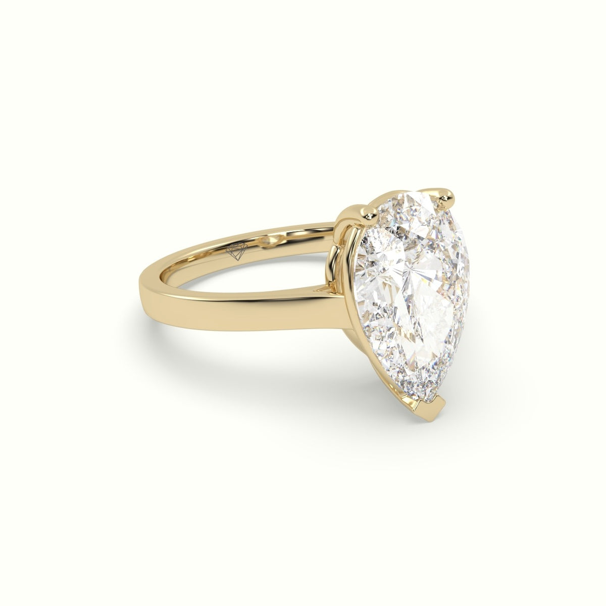 Pear-Shaped Diamond Solitaire Ring — Yellow Gold
