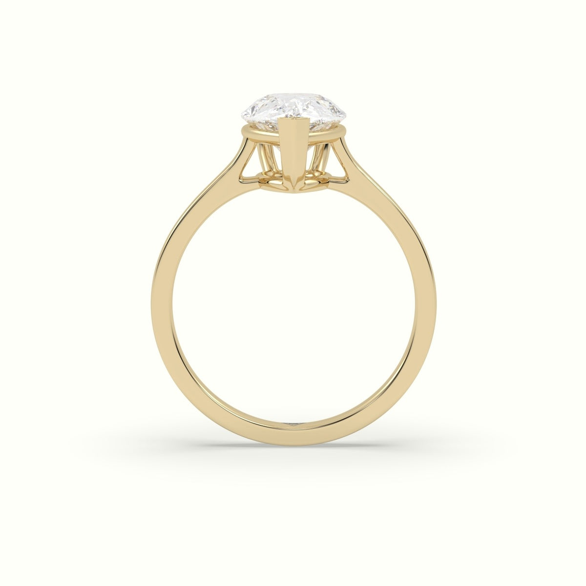 Pear-Shaped Diamond Solitaire Ring — Yellow Gold