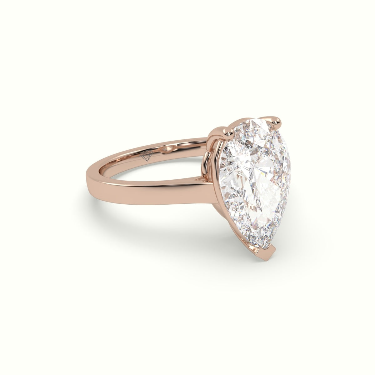 Pear-Shaped Diamond Solitaire Ring — White Gold