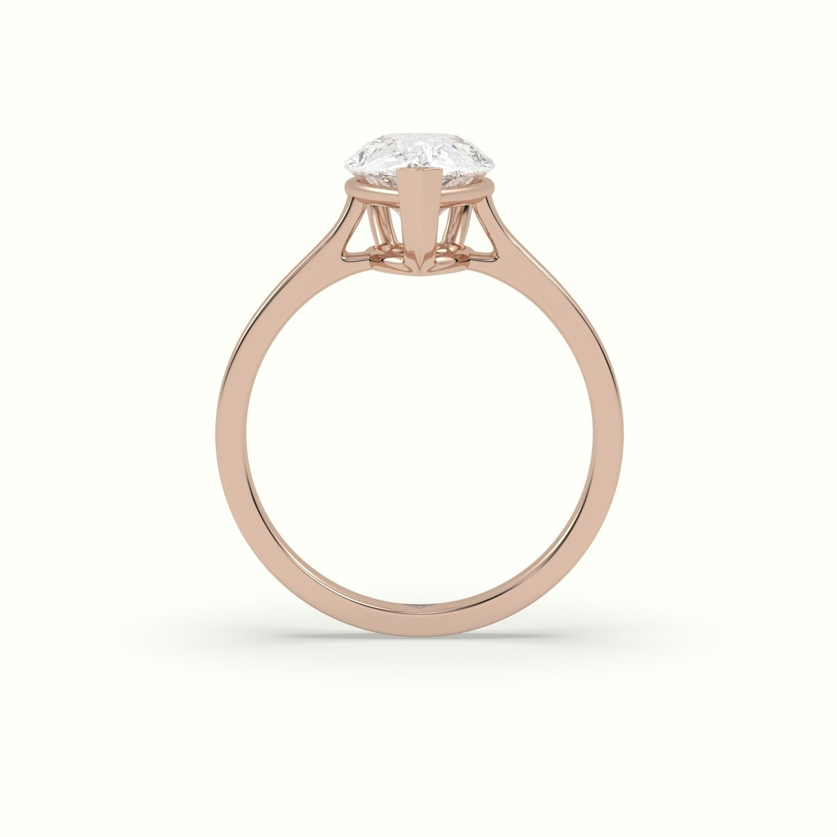Pear-Shaped Diamond Solitaire Ring — White Gold