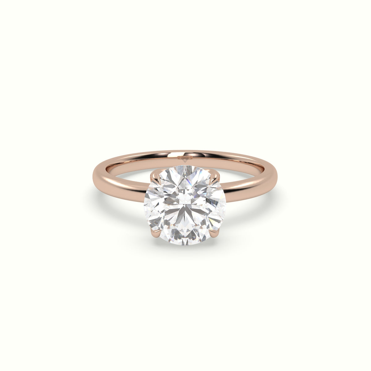 The Tulip Round Cut 4 Prong Solitaire Diamond Engagement Ring