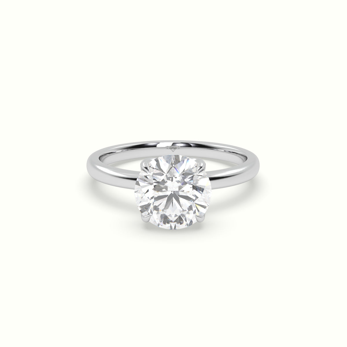 The Tulip Round Cut 4 Prong Solitaire Diamond Engagement Ring