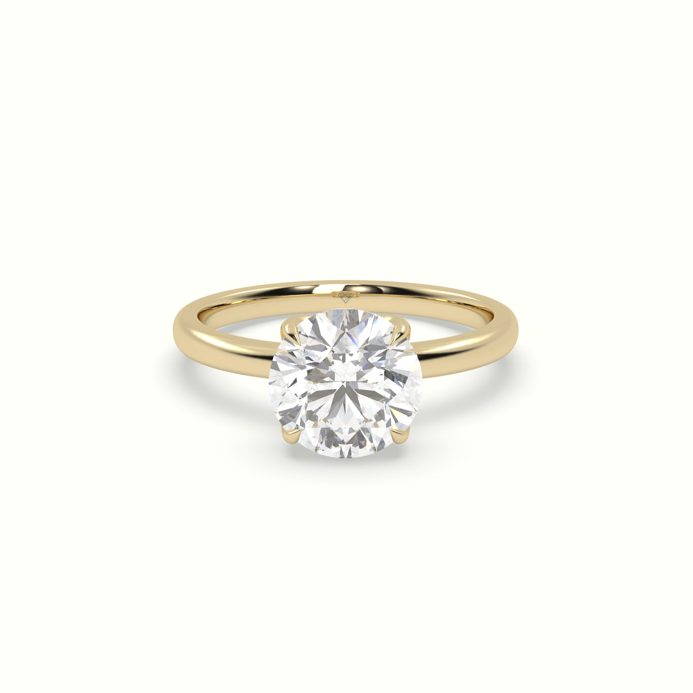 The Tulip Round Cut 4 Prong Solitaire Diamond Engagement Ring