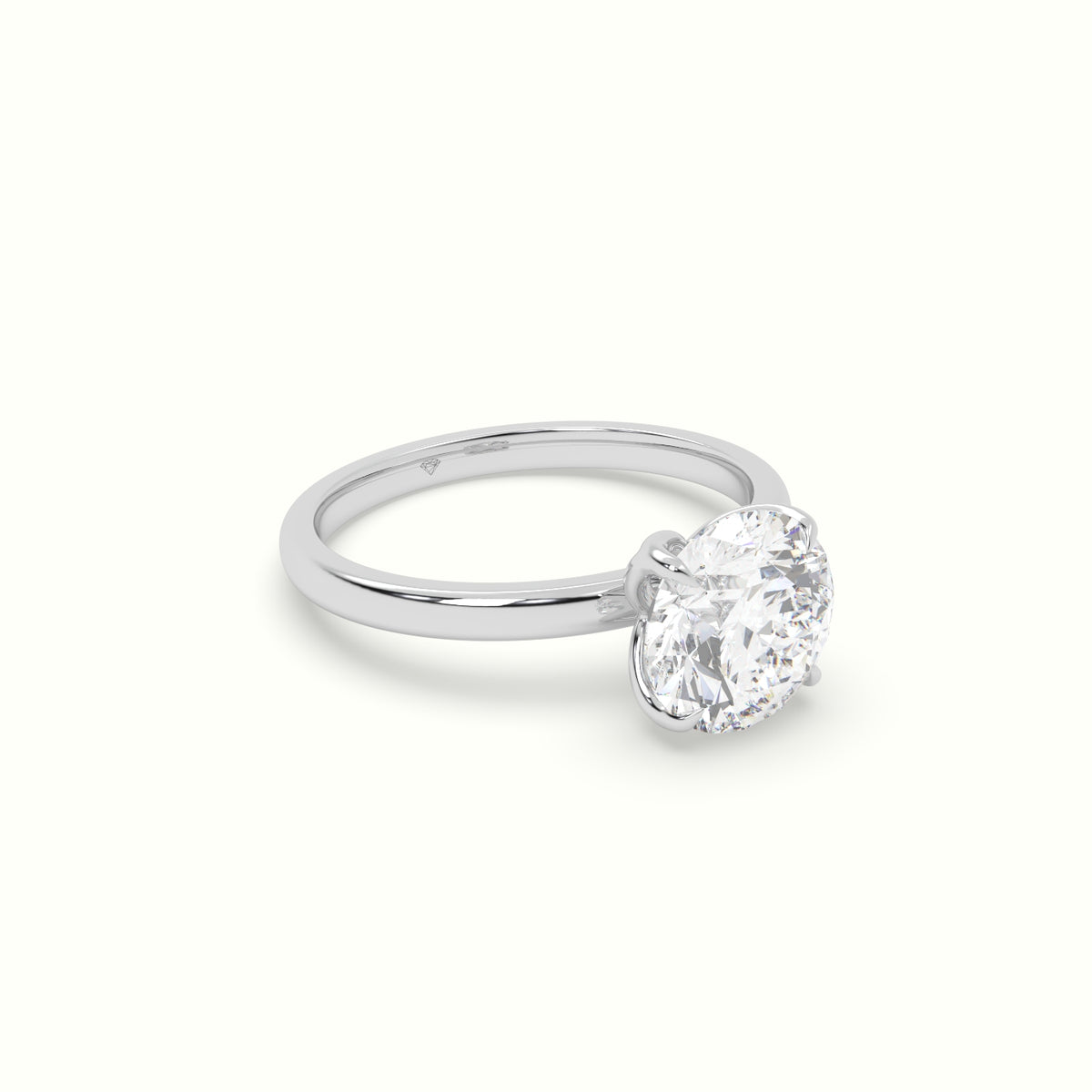 The Tulip Round Cut 4 Prong Solitaire Diamond Engagement Ring