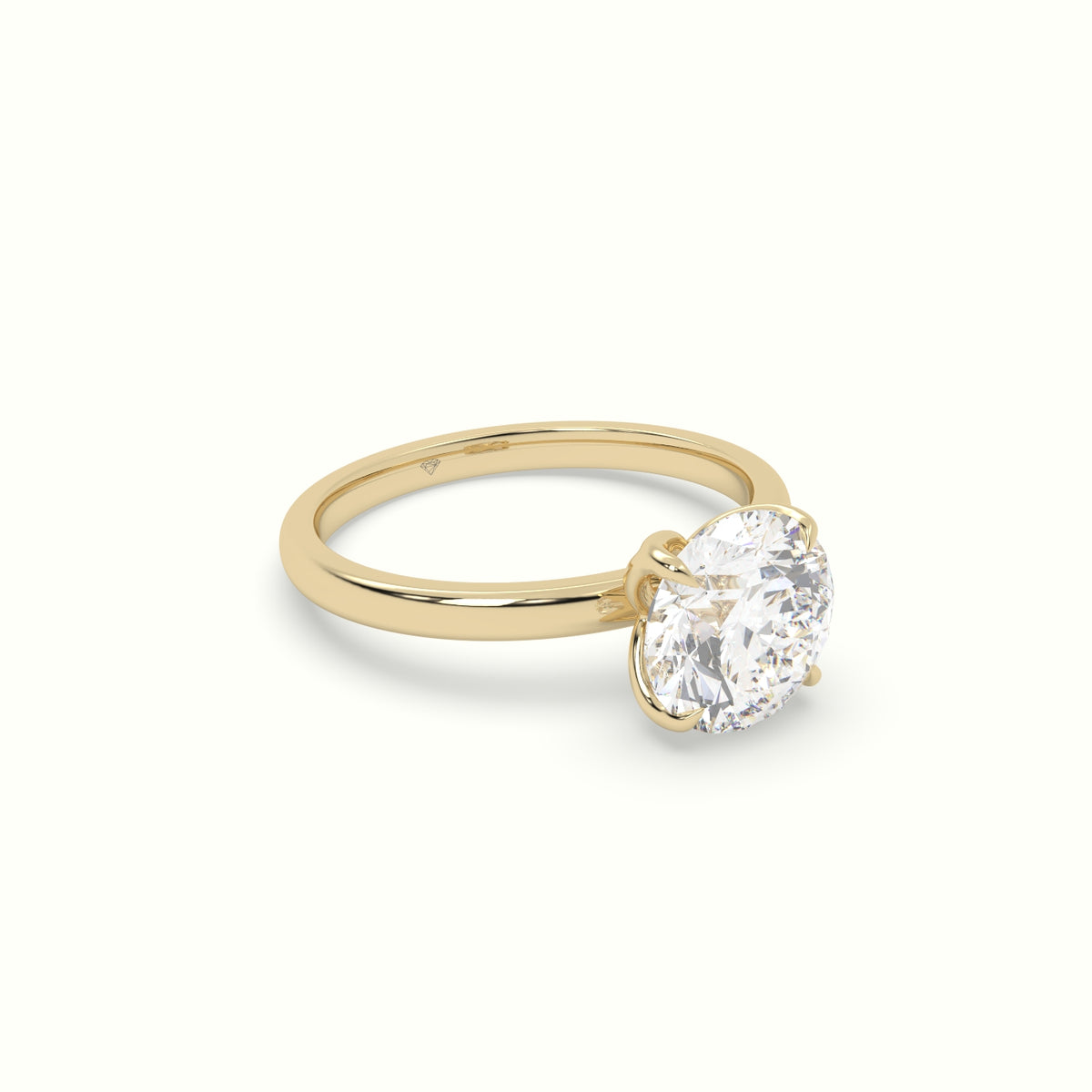 The Tulip Round Cut 4 Prong Solitaire Diamond Engagement Ring