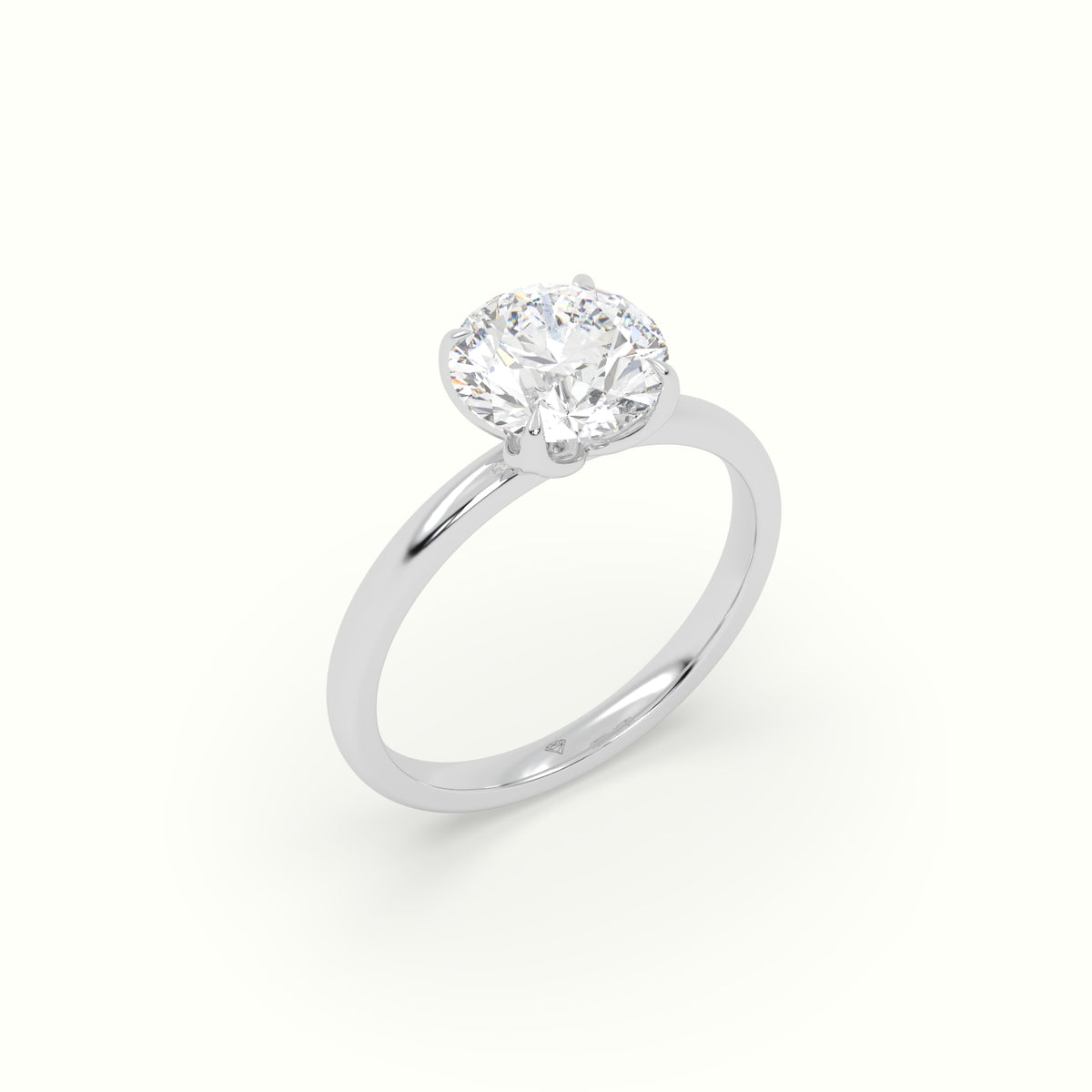 The Tulip Round Cut 4 Prong Solitaire Diamond Engagement Ring