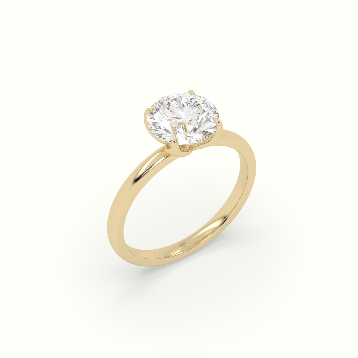 The Tulip Round Cut 4 Prong Solitaire Diamond Engagement Ring