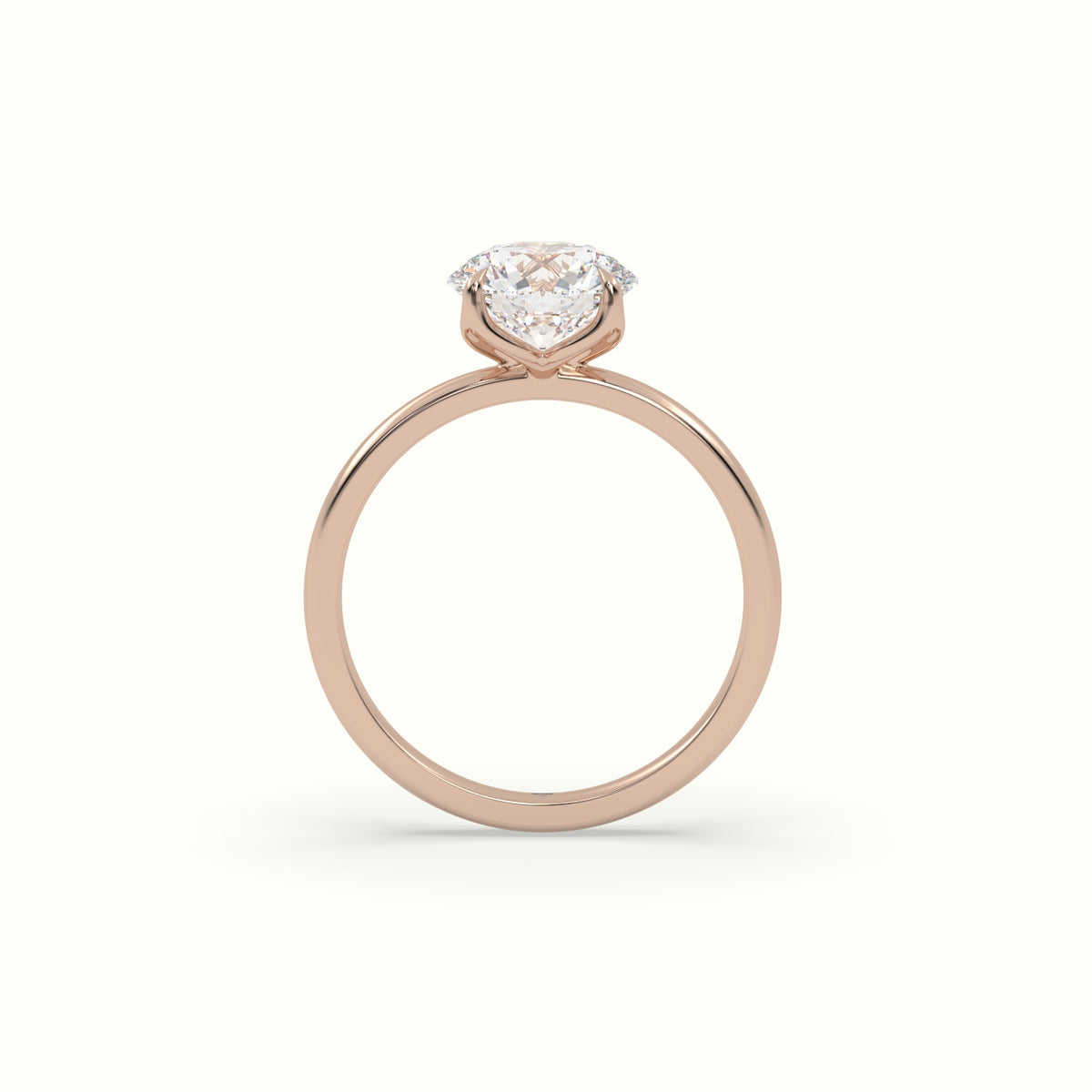 The Tulip Round Cut 4 Prong Solitaire Diamond Engagement Ring