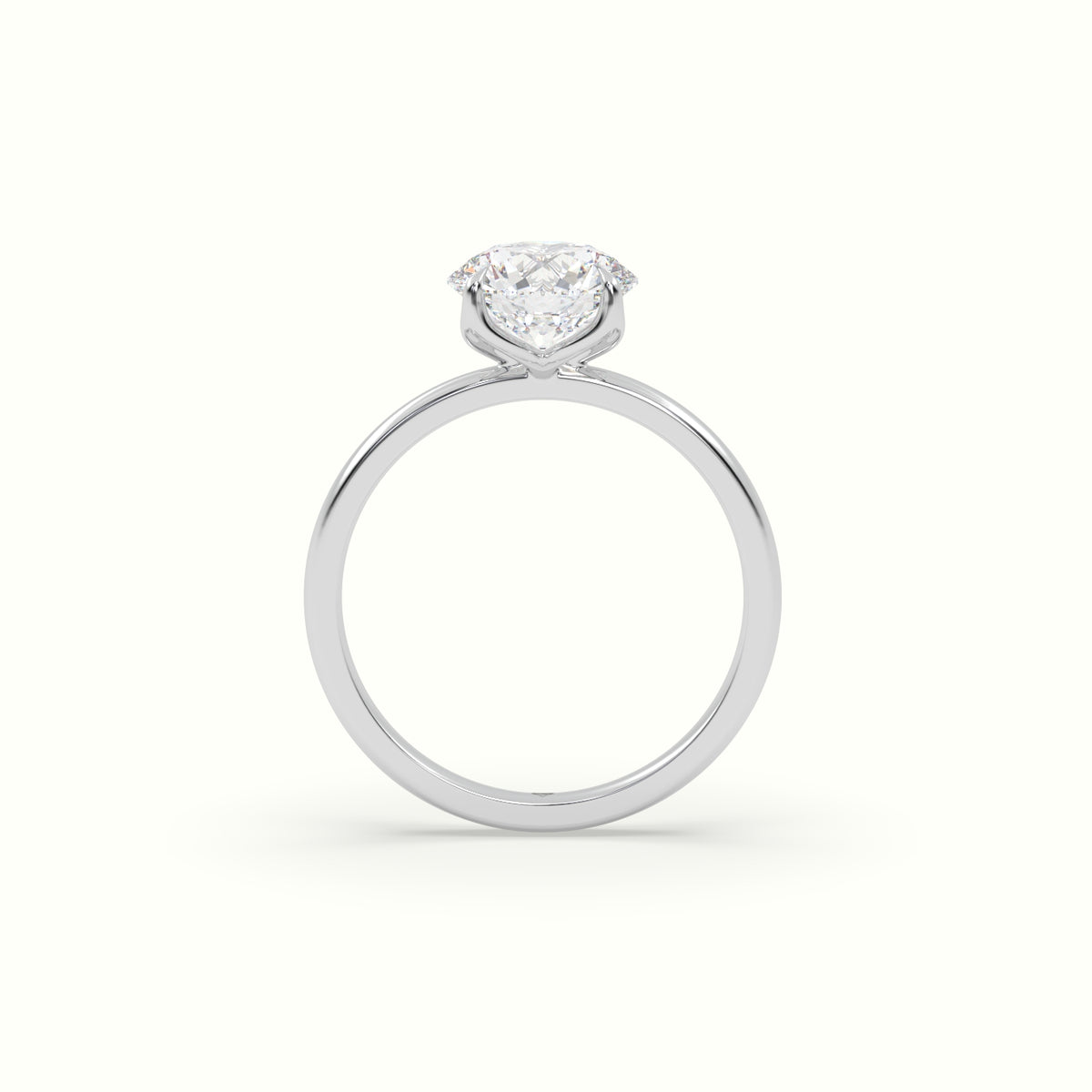 The Tulip Round Cut 4 Prong Solitaire Diamond Engagement Ring